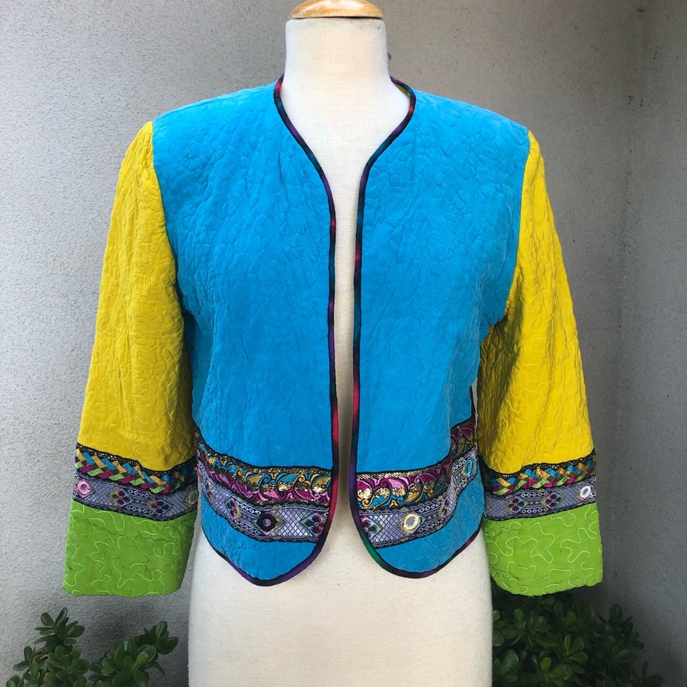 Vtg Marie Studer bolero jacket boho sz S M